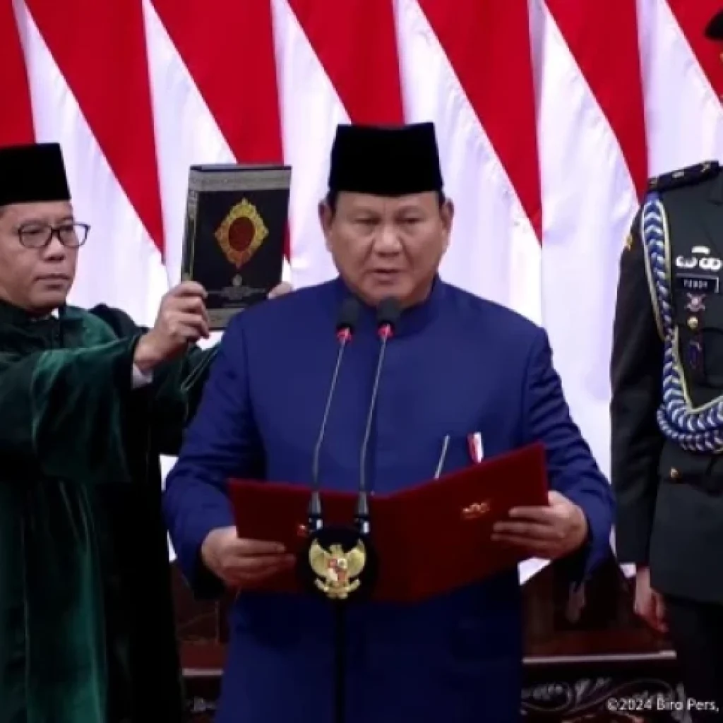 Pelantikan Prabowo Subianti sebagai Presiden RI