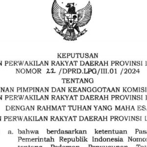 PAW DPRD Lampung Diwarnai Pergeseran Komisi, Diduga Langgar Tatib