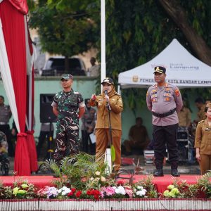 Apel Tiga Pilar Pemkot, TNI dan Polri Jaga Keamanan Bandar Lampung