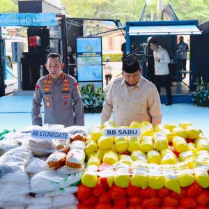 Presiden Prabowo Musnahkan 214 Ton Narkoba Senilai Rp29 Triliun di Mabes Polri