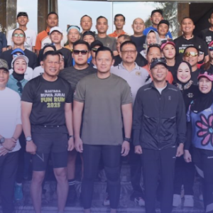 Sekwan DPRD Lampung Ikut Lari Pagi Bareng Menko AHY