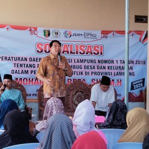 Reza Berawi Sosialisasikan Perda Rembug Pekon untuk Cegah Konflik di Pringsewu